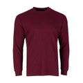 Men’s dark cherry long-sleeve thermal shirt with crew neck, front view