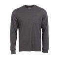 Charcoal grey long-sleeve work shirt with crew neck and chest pocket