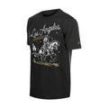 Men's black Western graphic T-shirt with Los Angeles script and Dodgers rider