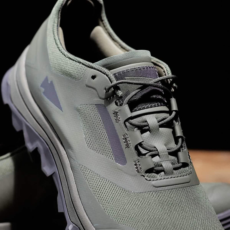 GORUCK rugged grey rucking shoe with durable mesh and mountain logo detail
