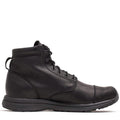 GORUCK black leather MACV-1 rucking boot with rugged sole, side profile on white background