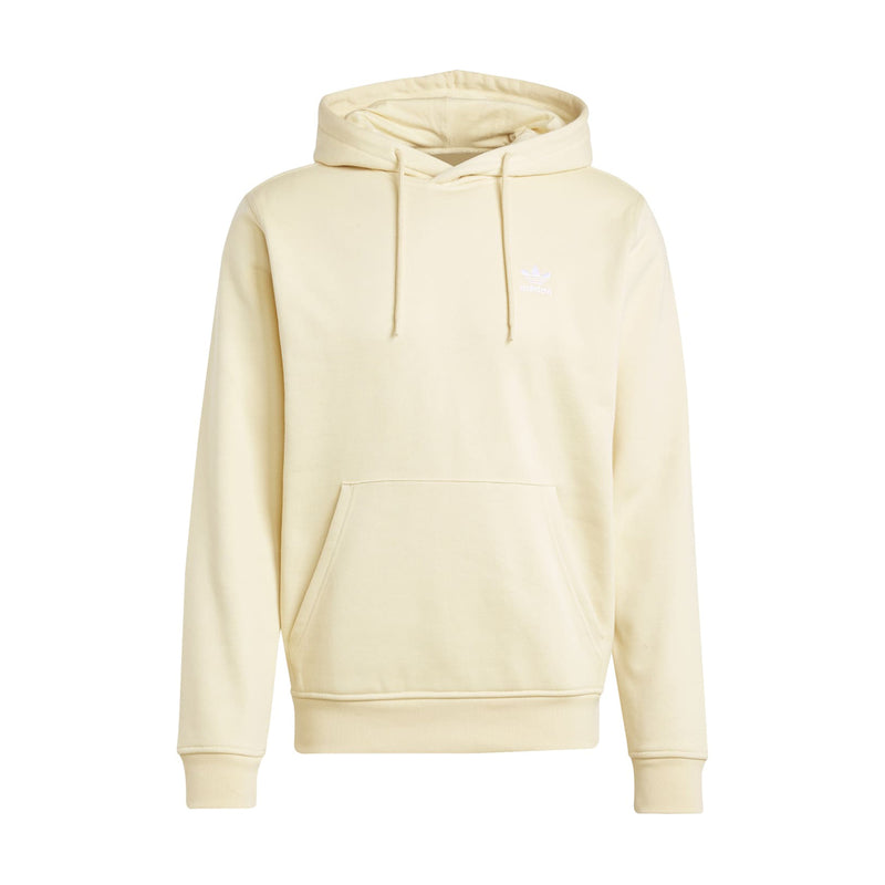 Warm vanilla men’s pullover hoodie, kangaroo pocket, drawstring hood