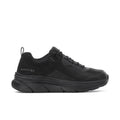 Men's black lace-up sneakers with padded collar and thick rubber sole