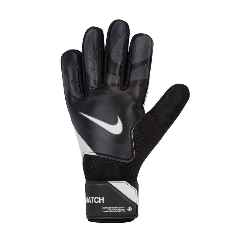 Match GK goalkeeper glove in black, Nike swoosh, MATCH wrist patch