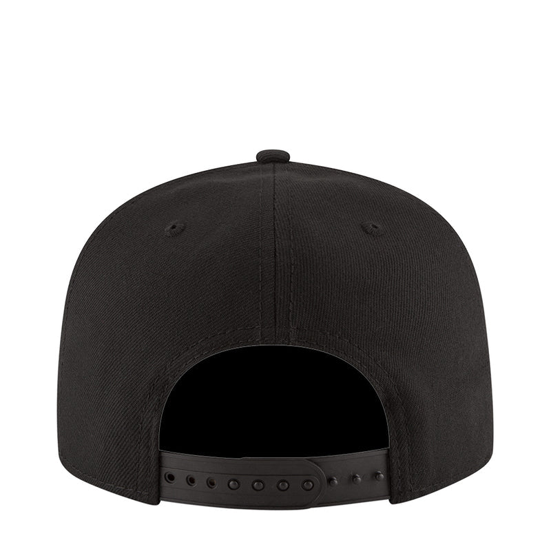 Black baseball cap back with adjustable strap and metal eyelets