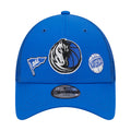 Kids blue trucker cap with Mavericks logo patch and front embroidery