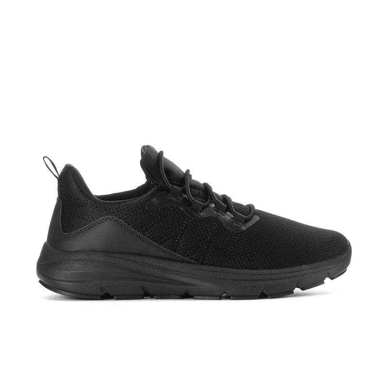 Men's black lace-up sneaker with padded collar and chunky rubber sole