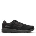 GORUCK black rucking shoe with durable mesh upper and arrow logo, side profile view