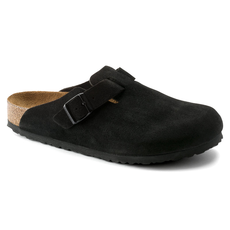 Men's Boston Soft Footbed Suede Clog - Black