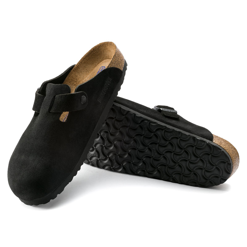 Men's Boston Soft Footbed Suede Clog - Black