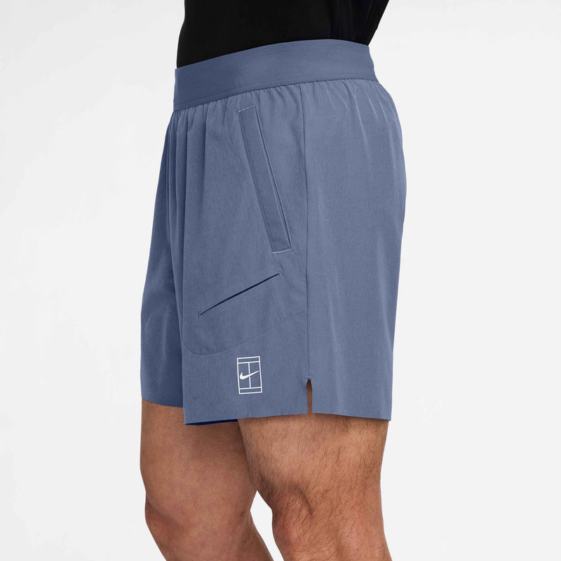 Men's Court Advantage Dri-FIT 6" Tennis Shorts in World Indigo/White
