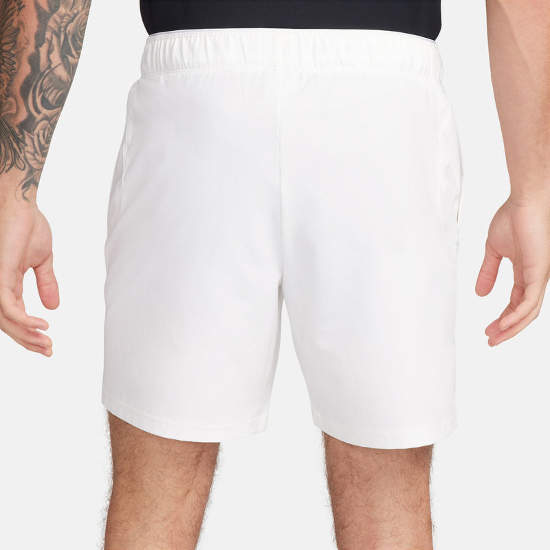 Men's Court Advantage Dri-FIT 7" Tennis Shorts in White/White/Black