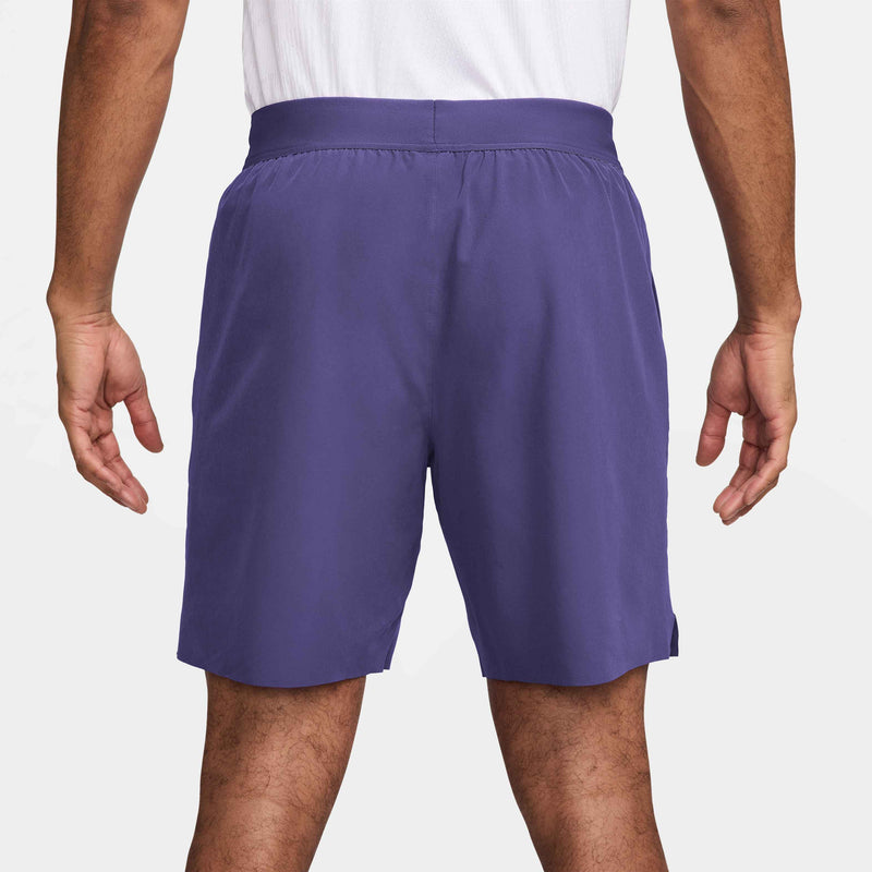 Men's Court Advantage Dri-FIT 8" Tennis Shorts in Wild Grape/White