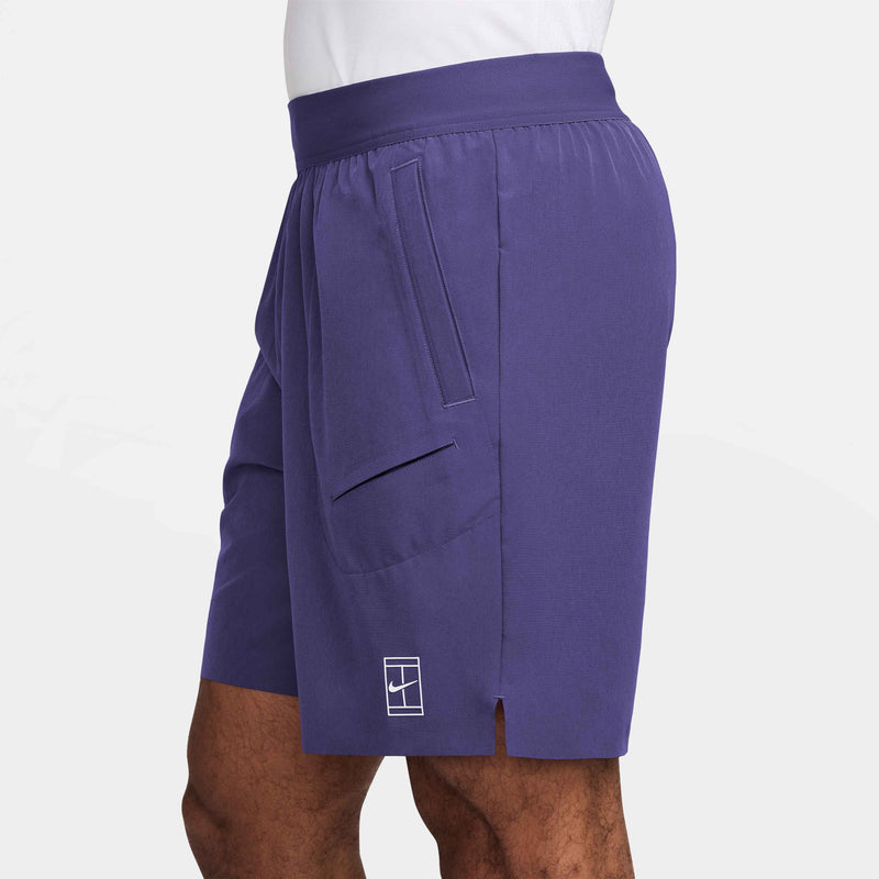 Men's Court Advantage Dri-FIT 8" Tennis Shorts in Wild Grape/White