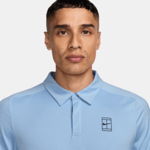 Men's Court Advantage Dri-FIT Tennis Polo in Psychic Blue/Star Blue/Black