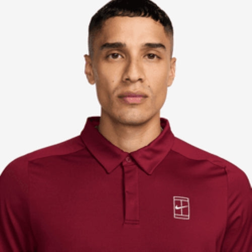 Men's Court Advantage Dri-FIT Tennis Polo in Team Red/Gym Red/White
