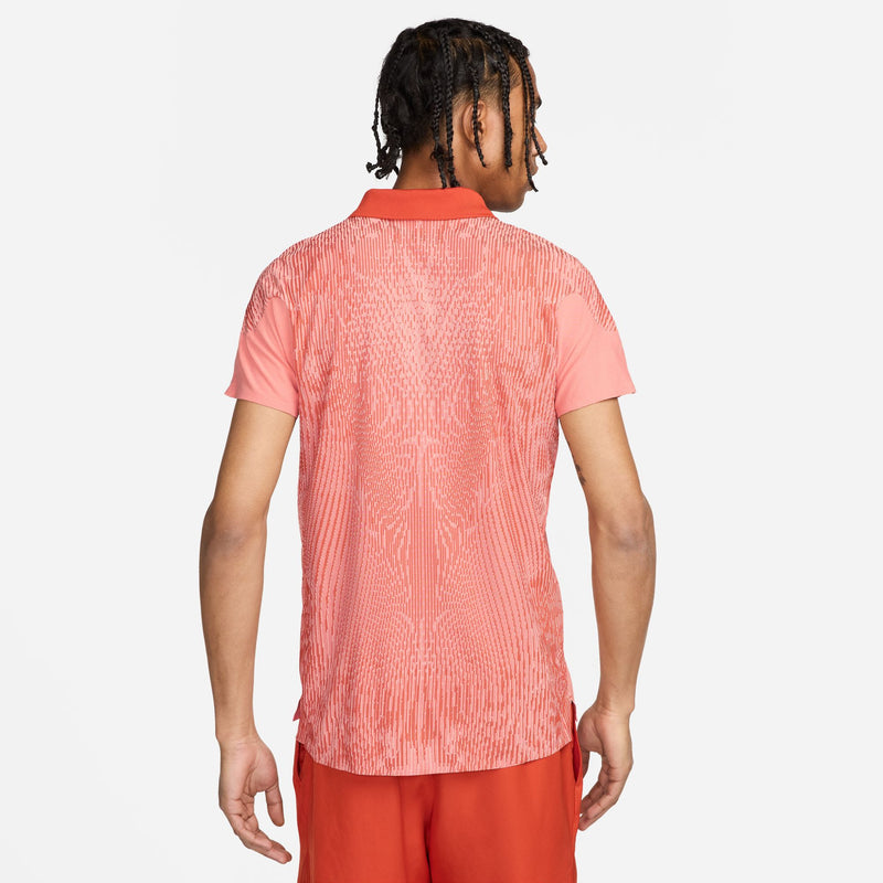 Men's Court Advantage Slam Ultimate Polo in Pink Quartz/Rust Factor/White