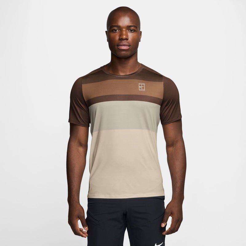 Men's Court Advantage Tennis Top Print in Cacao Wow/White/White