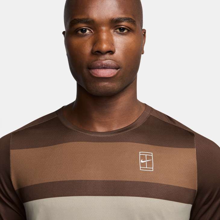 Men's Court Advantage Tennis Top Print in Cacao Wow/White/White