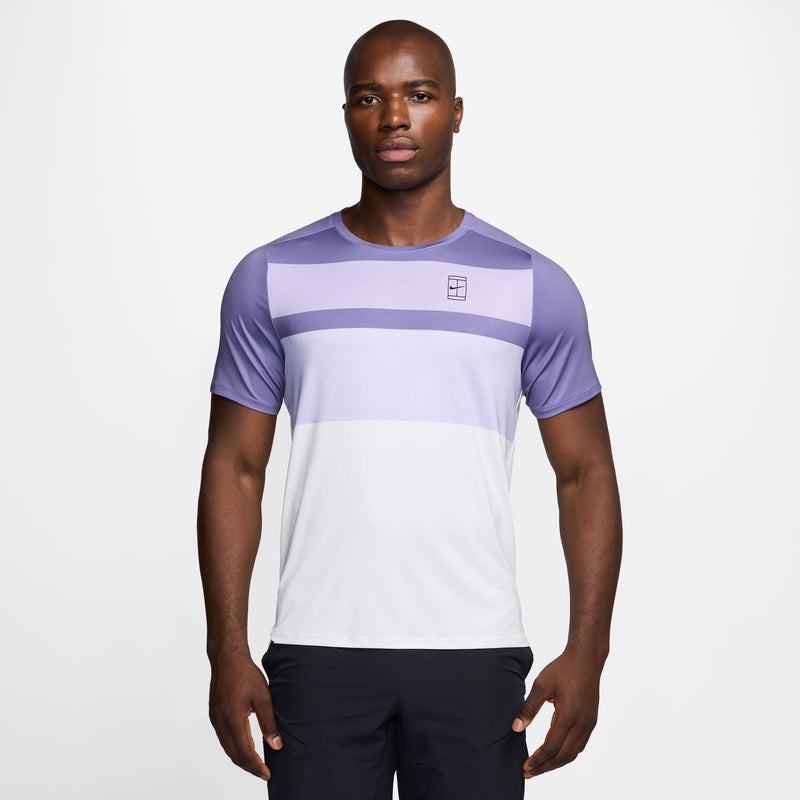Men's Court Advantage Tennis Top Print in Dusty Amethyst/White/Black