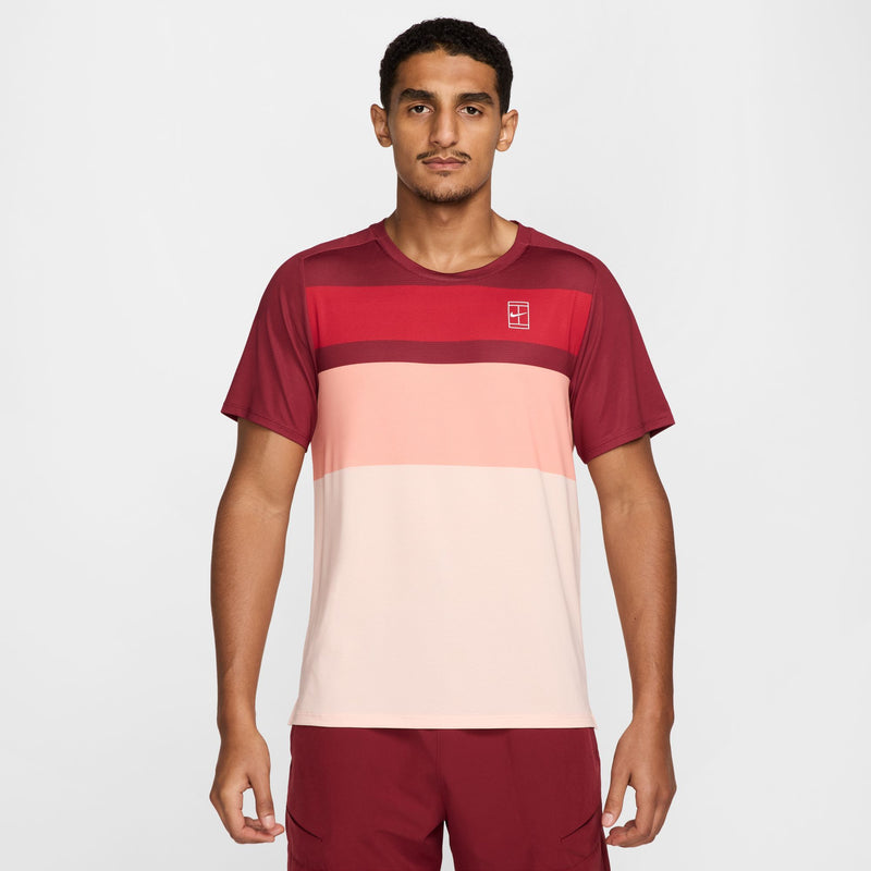 Men's Court Advantage Tennis Top Print in Team Red/Washed Coral/White