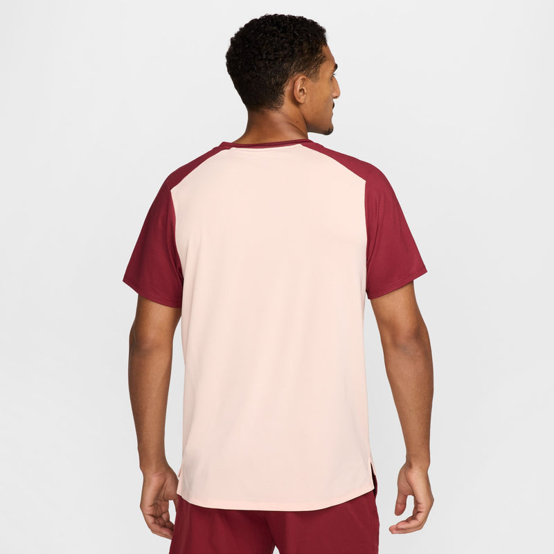 Men's Court Advantage Tennis Top Print in Team Red/Washed Coral/White
