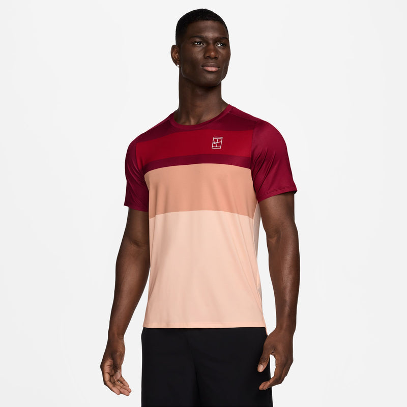 Men's Court Advantage Tennis Top Print in Team Red/Washed Coral/White