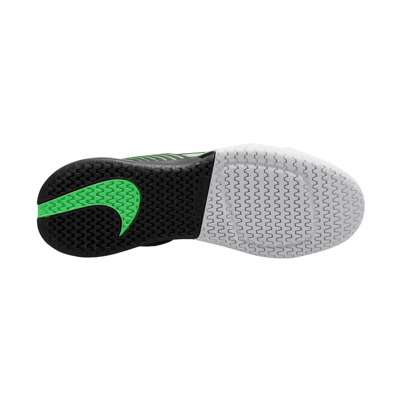 Men's Court Air Zoom Vapor Pro 2 Hard Court Tennis Shoes in White/Poison Green-Black