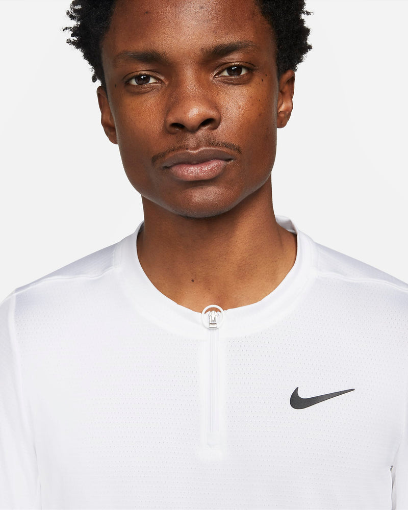 Men's Court Dri-FIT Advantage Half Zip Top (White)