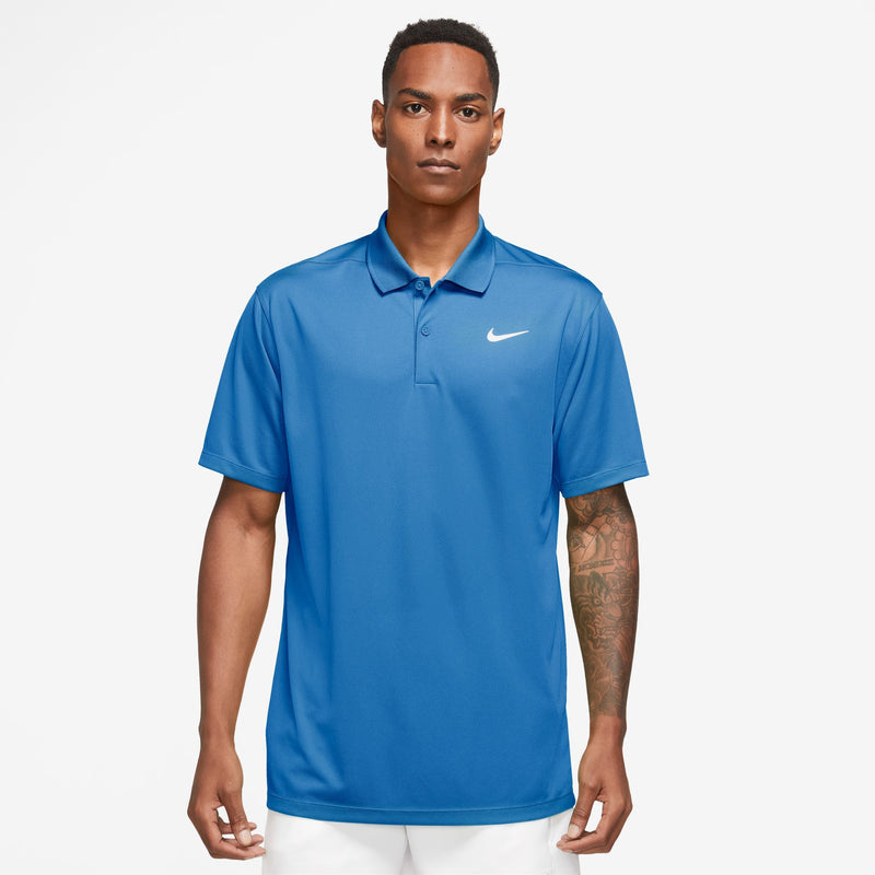 Men's Court Dri-FIT Tennis Polo in Lt Photo Blue/White
