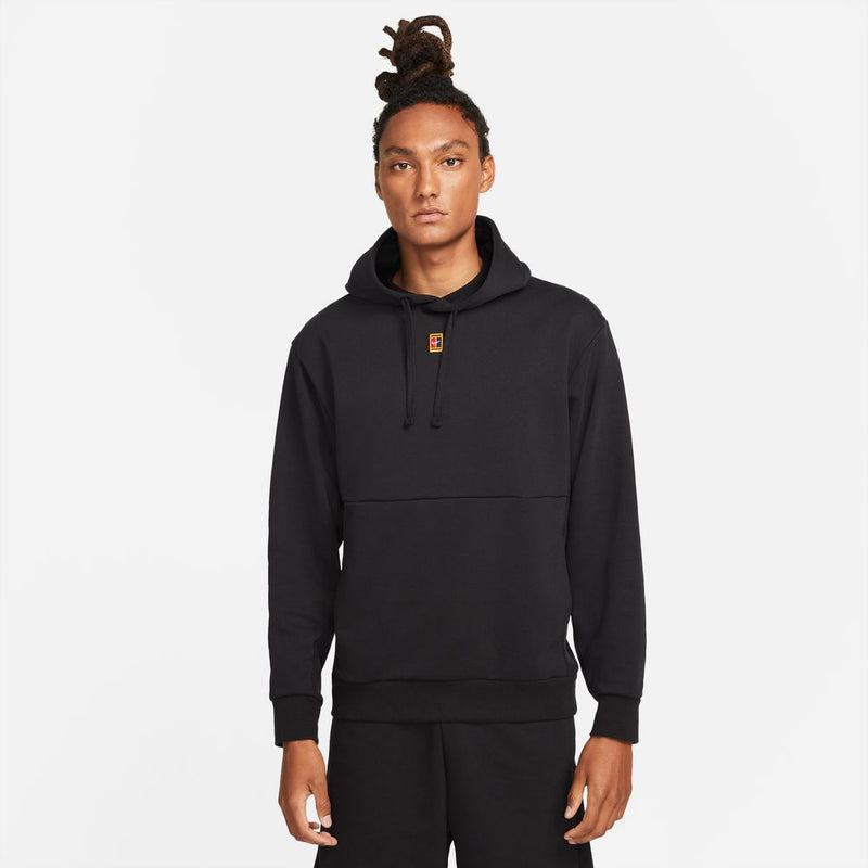 Men's Court Fleece Tennis Hoodie in Black