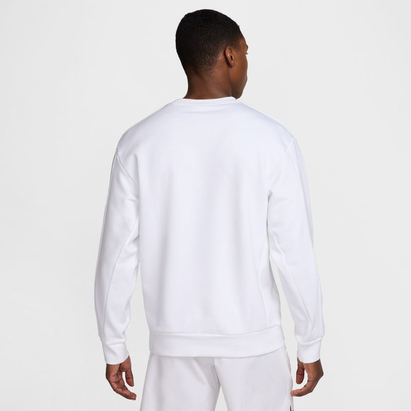 Men's Court Heritage Dri-FIT Fleece Crew in White