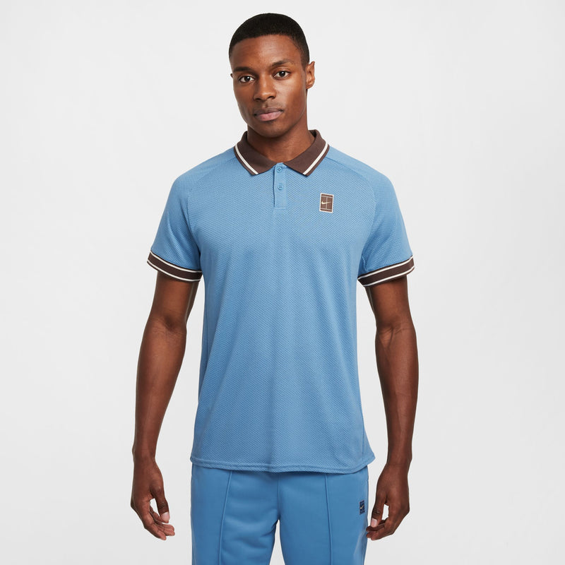 Men's Court Heritage Tennis Polo in Aegean Storm