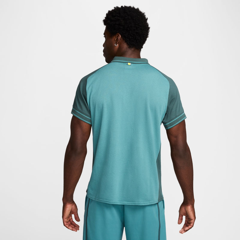 Men's Court Heritage Tennis Polo in Mineral Teal/Faded Spruce