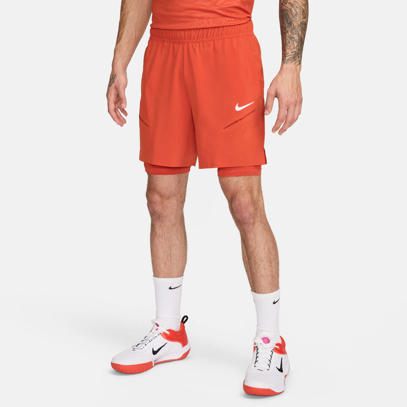 Men's Court Slam Dri-FIT Tennis Shorts in Rust Factor/Pink Quartz/White