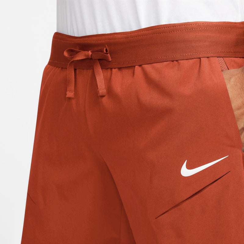 Men's Court Slam Dri-FIT Tennis Shorts in Rust Factor/Pink Quartz/White