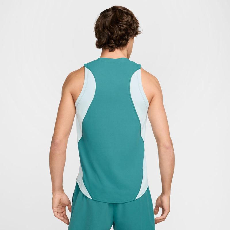 Men's Court Slam Dri-FIT Tennis Tank Top in Mineral Teal/White