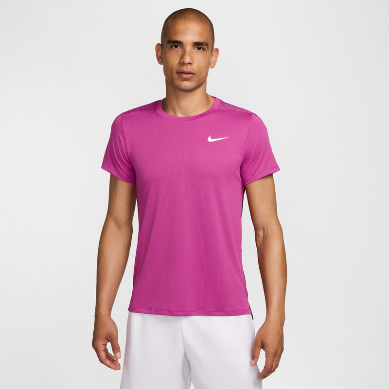 Men's Court Slam Dri-FIT Tennis Top in Hot Fuchsia/White
