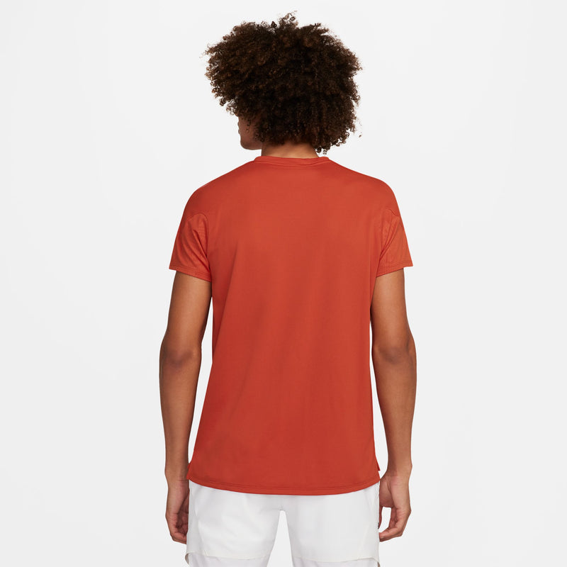 Men's Court Slam Dri-FIT Tennis Top in Rust Factor/White