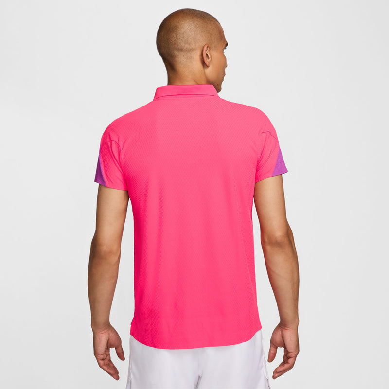 Men's Court Slam Ultimate Dri-FIT ADV Tennis Polo in Hot Fuchsia/Aster Pink/White