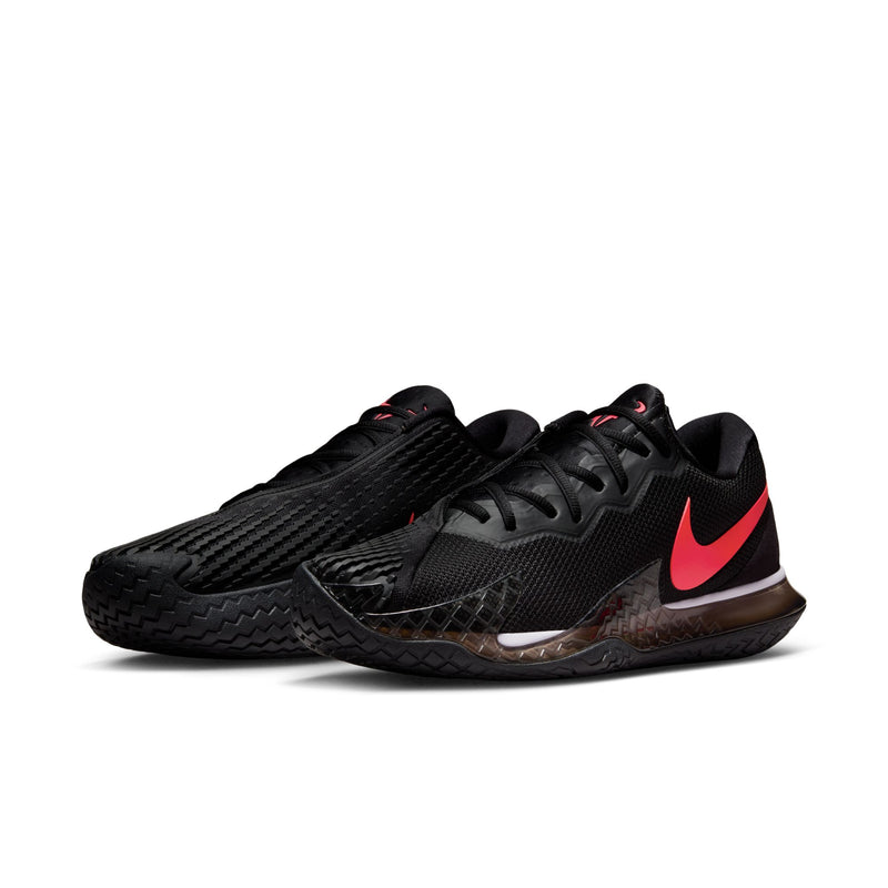 Men's Court Zoom Vapor Cage 4 Rafa Shoes in Black/Siren Red-Barely Grape