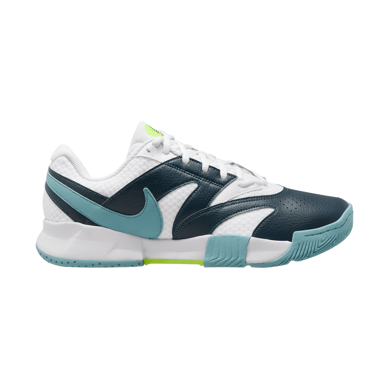 Men's Lite 4 Shoes in White/Volt-Armory Navy-Denim Turq