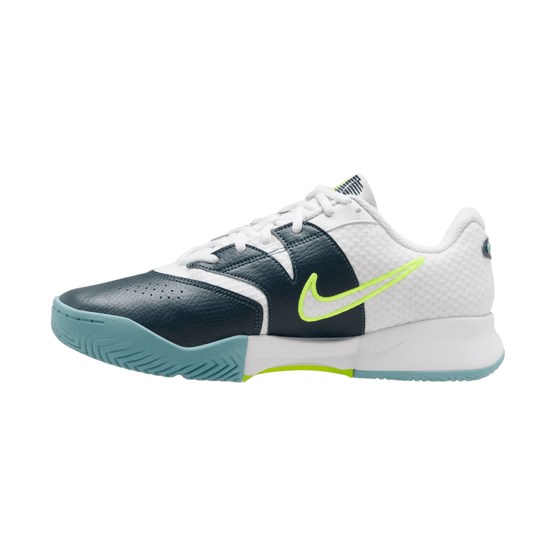 Men's Lite 4 Shoes in White/Volt-Armory Navy-Denim Turq