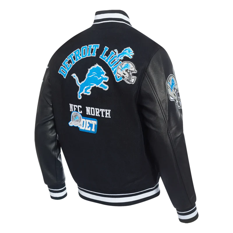 Men's Pro Standard Detroit Lions Area Code Rib Wool Varsity Jacket