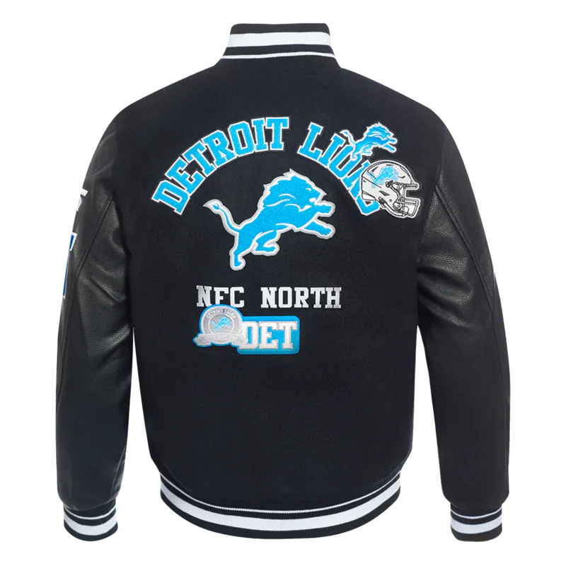 Men's Pro Standard Detroit Lions Area Code Rib Wool Varsity Jacket