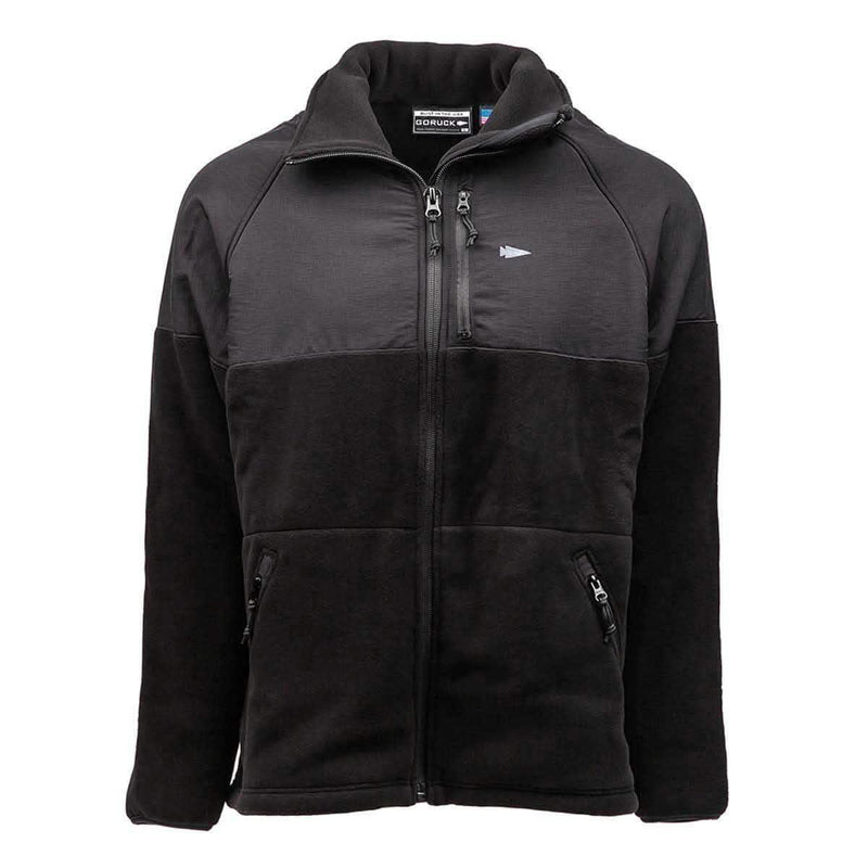 GORUCK Task Force Dagger black jacket with zip pockets and logo on chest, rugged rucking gear