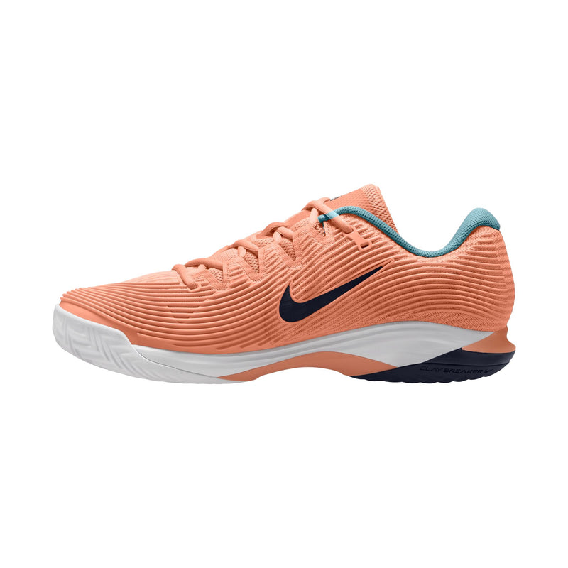 Men's Vapor 12 Clay Court Tennis Shoes in Apricot Agate/Obsidian-White-Denim Turq