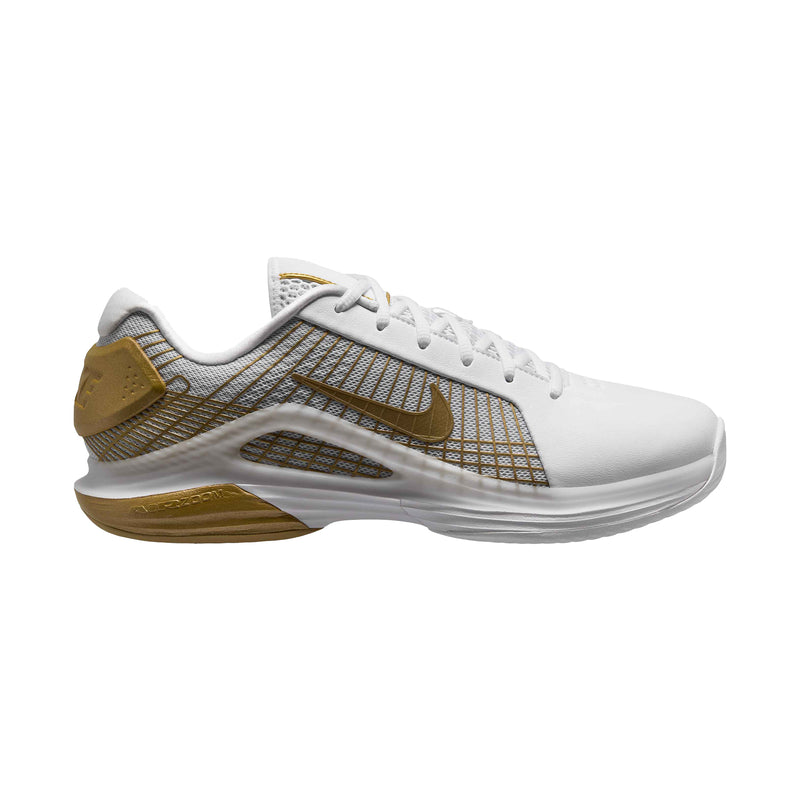 Men's Vapor 12 Hypersmash Hard Court Tennis Shoes in White/Metallic Gold-Pure Platinum