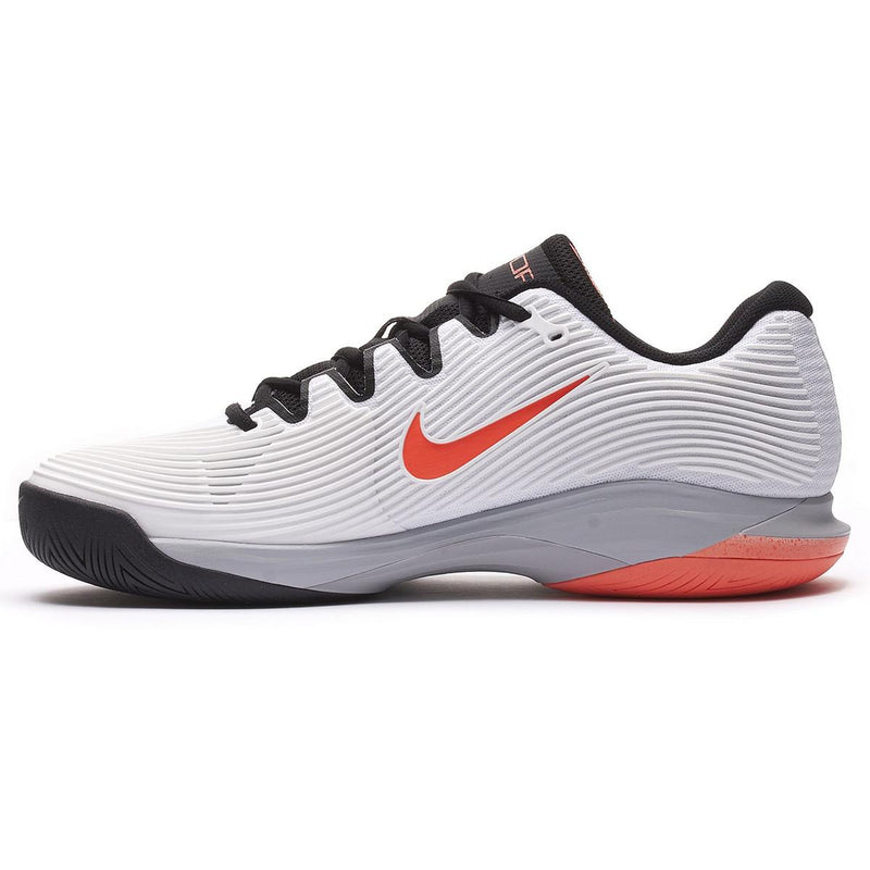 Men's Vapor 12 Premium Hard Court Tennis Shoes in White/Hot Lava-Wolf Grey