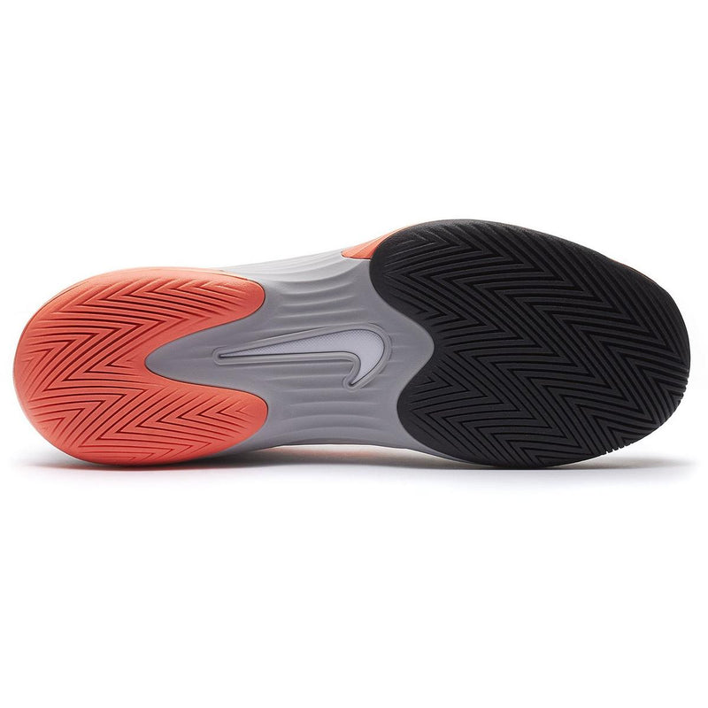 Men's Vapor 12 Premium Hard Court Tennis Shoes in White/Hot Lava-Wolf Grey